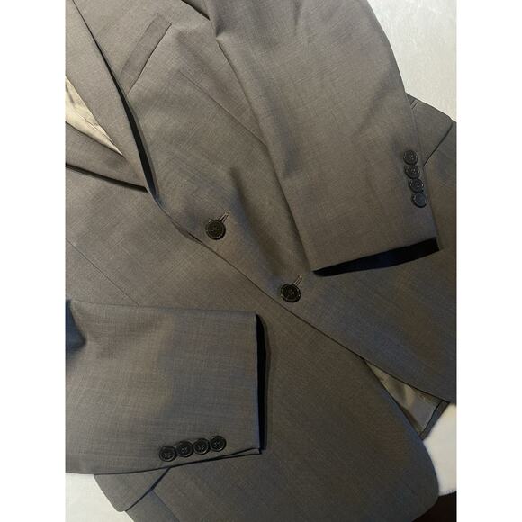 Calvin Klein Mens 42R 34x29 Extreme Slim Taupe Gray 2 Piece Suit Modern - Picture 7 of 16